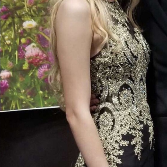 Black and Gold Prom Dress - Picture 3 of 5